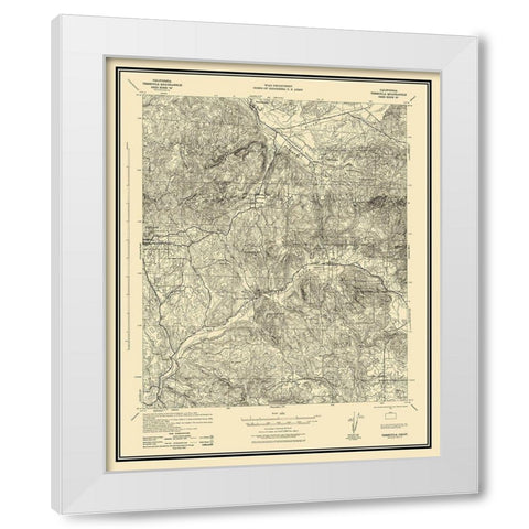 Temecula California Quad - USGS 1942 White Modern Wood Framed Art Print by USGS