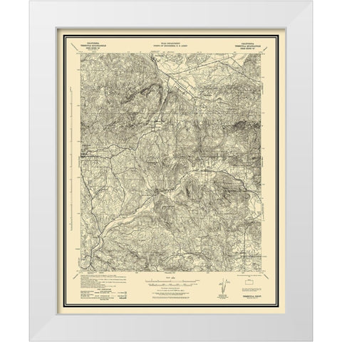 Temecula California Quad - USGS 1942 White Modern Wood Framed Art Print by USGS