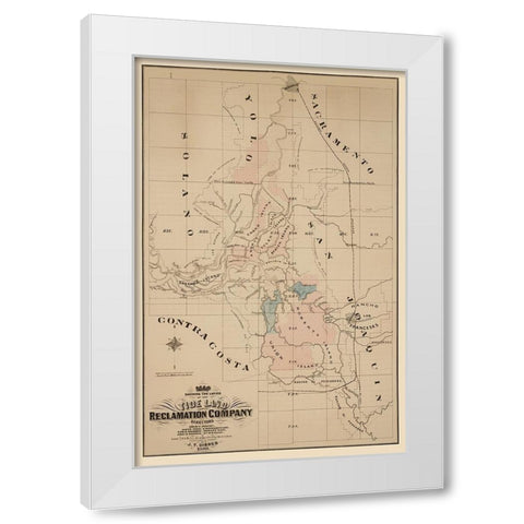 Lands of Tideland Reclamation Co California White Modern Wood Framed Art Print by Gibbes