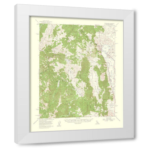 Topaz Lake California Nevada Quad - USGS 1956 White Modern Wood Framed Art Print by USGS