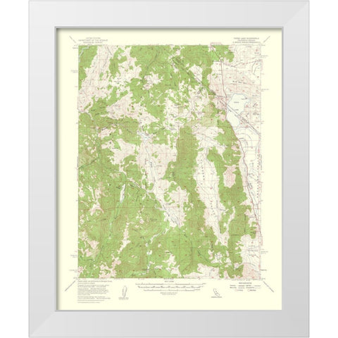 Topaz Lake California Nevada Quad - USGS 1956 White Modern Wood Framed Art Print by USGS