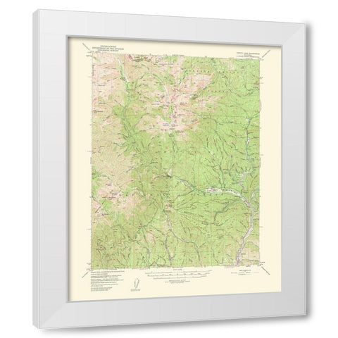 Trinity Lake California Quad - USGS 1956 White Modern Wood Framed Art Print by USGS