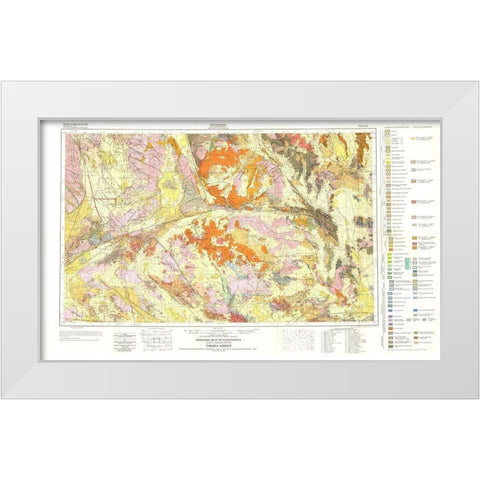 Trona Sheet California Mines - Jennings 1957 White Modern Wood Framed Art Print by Jennings