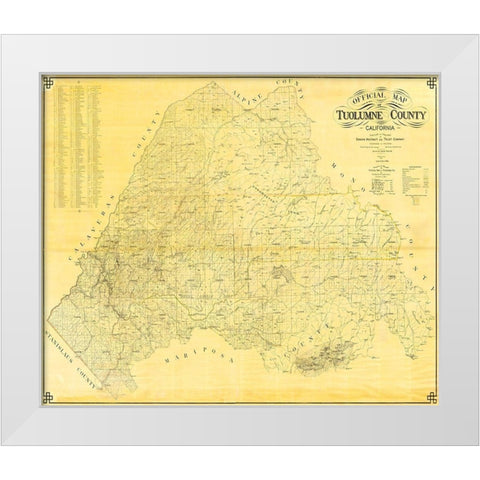 Tuolumne California Landowner - Segerstrom 1907 White Modern Wood Framed Art Print by Segerstrom