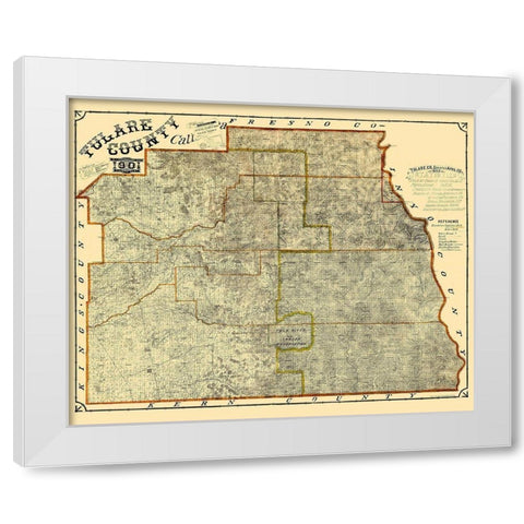 Tulare California Landowner - Britton 1901 White Modern Wood Framed Art Print by Britton