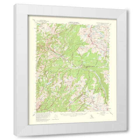 Tuolumne Meadows California Quad - USGS 1956 White Modern Wood Framed Art Print by USGS