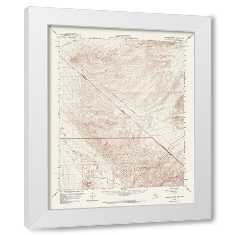 Ubehebe Crater California Nevada Quad - USGS 1957 White Modern Wood Framed Art Print by USGS