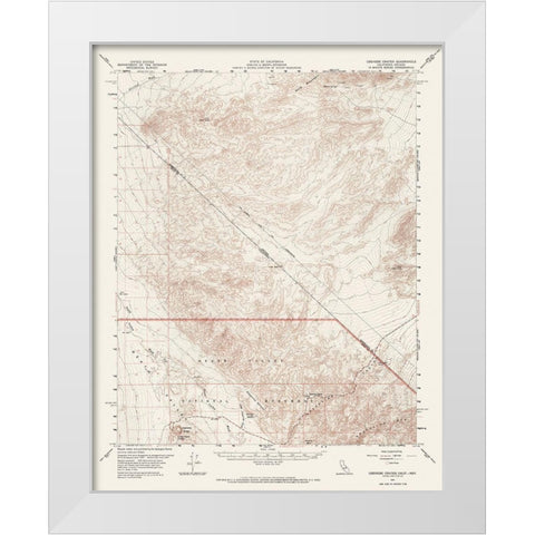 Ubehebe Crater California Nevada Quad - USGS 1957 White Modern Wood Framed Art Print by USGS