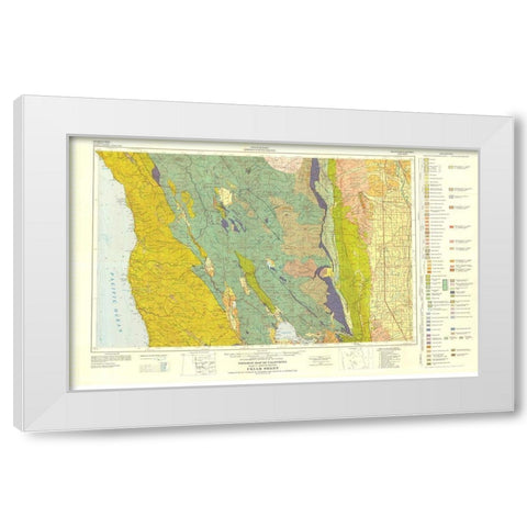 Ukiah Sheet California Mines - Jennings 1957 White Modern Wood Framed Art Print by Jennings