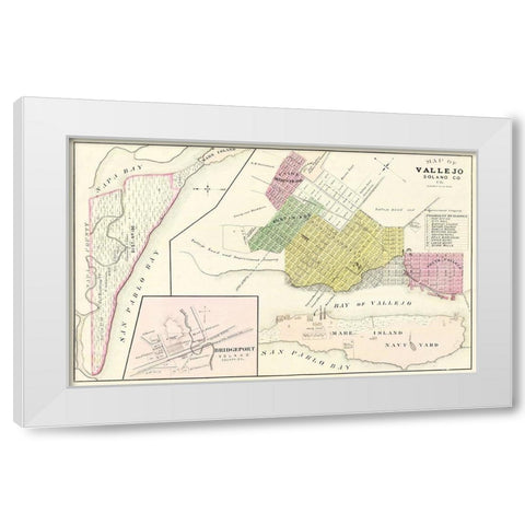 Vallejo California Landowner - Thompson  1878 White Modern Wood Framed Art Print by Thompson