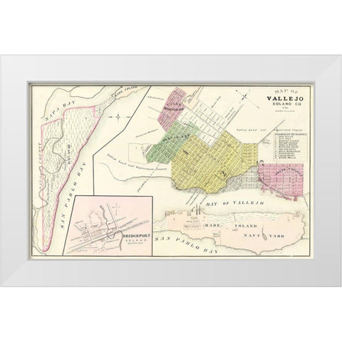 Vallejo California Landowner - Thompson  1878 White Modern Wood Framed Art Print by Thompson