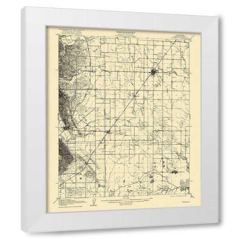 Vacaville California Quad - USGS 1908 White Modern Wood Framed Art Print by USGS