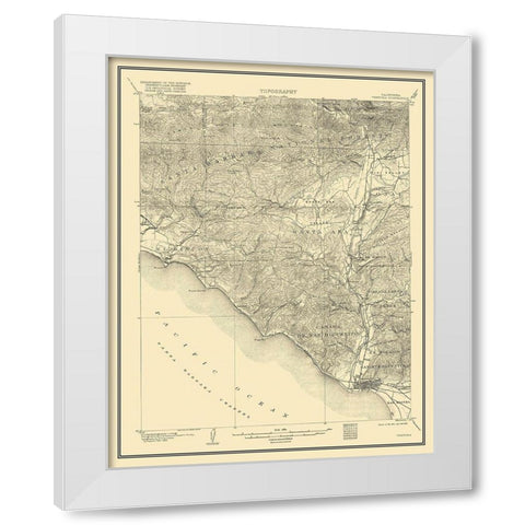 Ventura California Quad - USGS 1904 White Modern Wood Framed Art Print by USGS
