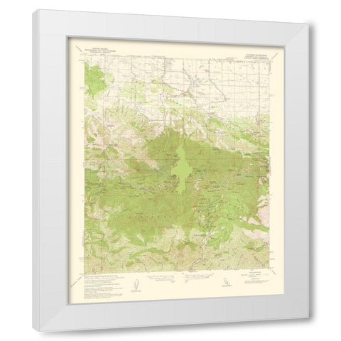 Valyermo California Quad - USGS 1960 White Modern Wood Framed Art Print by USGS