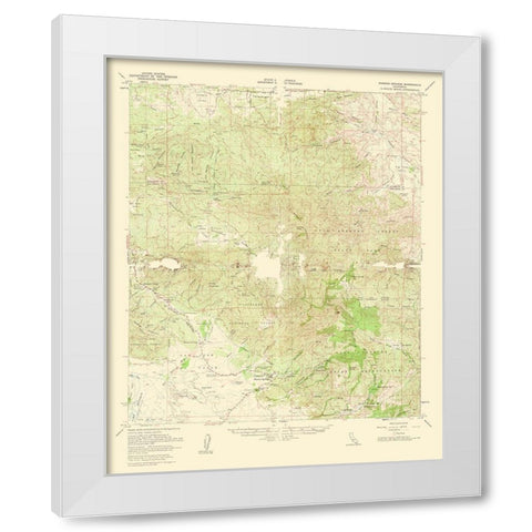 Warner Springs California Quad - USGS 1961 White Modern Wood Framed Art Print by USGS