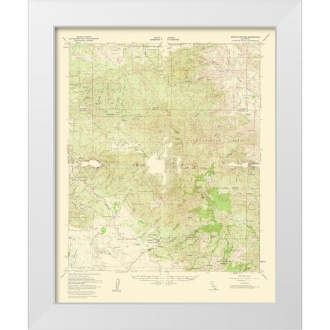 Warner Springs California Quad - USGS 1961 White Modern Wood Framed Art Print by USGS