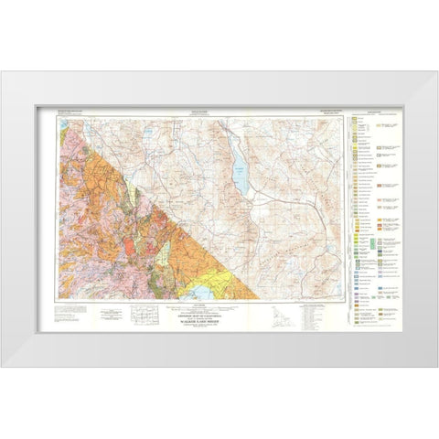 Walker Lake Sheet California Mines - Koenig 1959 White Modern Wood Framed Art Print by Koenig