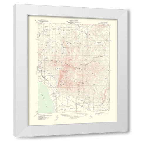 Wendel California Quad - USGS 1954 White Modern Wood Framed Art Print by USGS