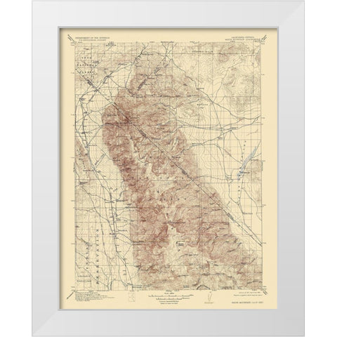 White Mountain California Nevada Quad - USGS 1917 White Modern Wood Framed Art Print by USGS