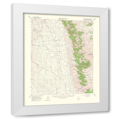 White Mountain Peak California Quad - USGS 1956 White Modern Wood Framed Art Print by USGS