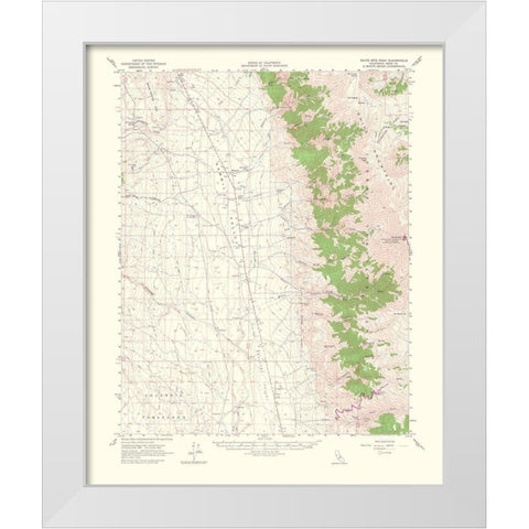 White Mountain Peak California Quad - USGS 1956 White Modern Wood Framed Art Print by USGS