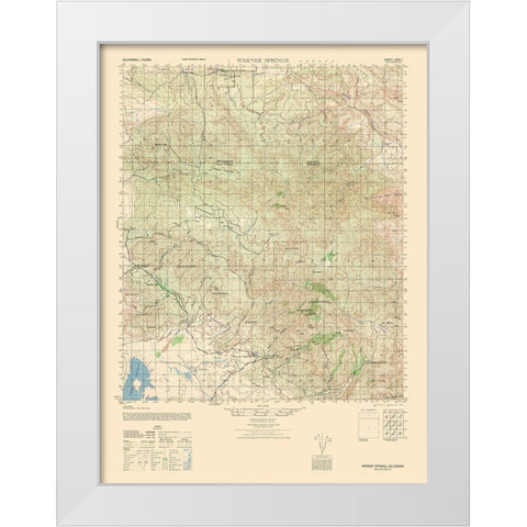 Warner Springs Sheet - US Army 1942 White Modern Wood Framed Art Print by US Army