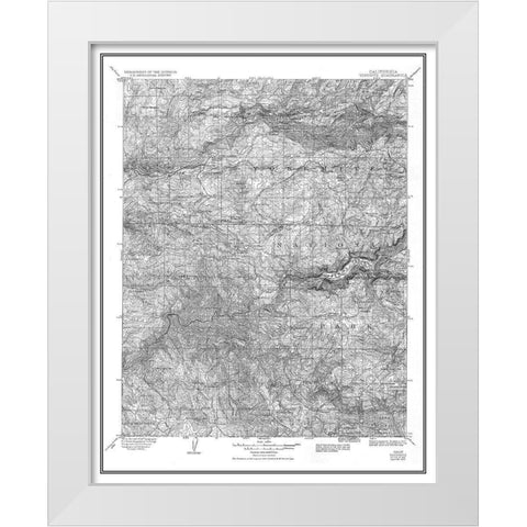 Yosemite California Quad - USGS 1909 White Modern Wood Framed Art Print by USGS