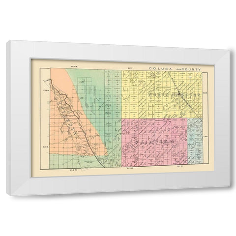 Yolo  Northwest California Landowner - De Pue 1879 White Modern Wood Framed Art Print by De Pue