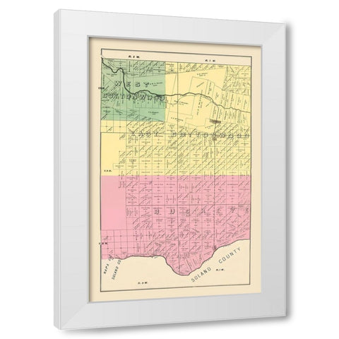Yolo  Southeast California Landowner - De Pue 1879 White Modern Wood Framed Art Print by De Pue