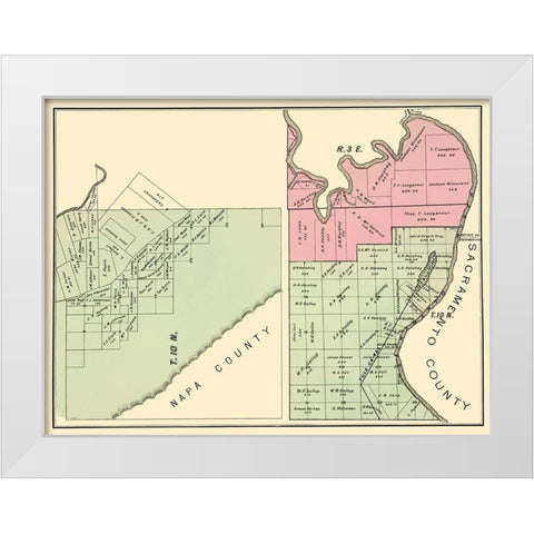 Yolo California Landowner - De Pue 1879 White Modern Wood Framed Art Print by De Pue