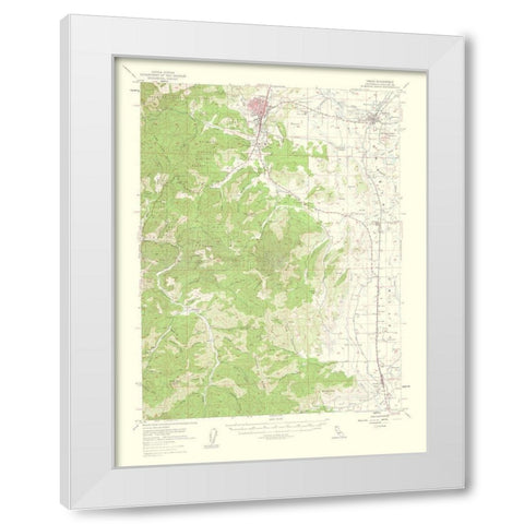 Yreka California Quad - USGS 1956 White Modern Wood Framed Art Print by USGS