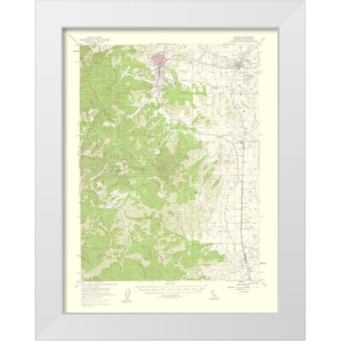 Yreka California Quad - USGS 1956 White Modern Wood Framed Art Print by USGS