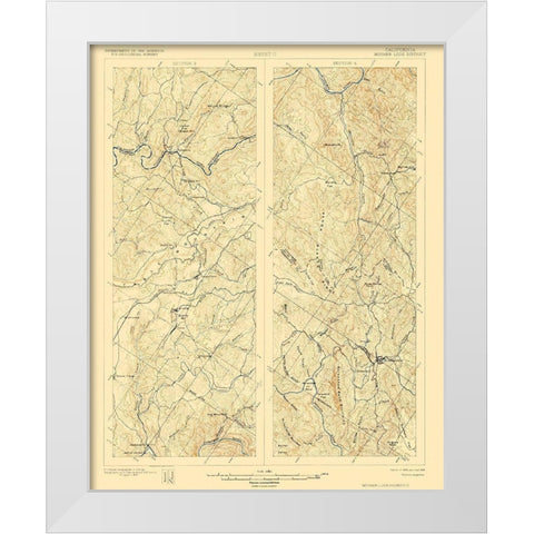 Mother Lode District California 1 of 2 Sheet White Modern Wood Framed Art Print by USGS