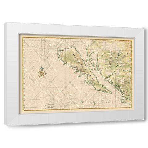California - 1650 White Modern Wood Framed Art Print by Unknown