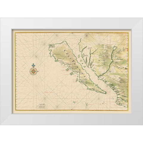 California - 1650 White Modern Wood Framed Art Print by Unknown