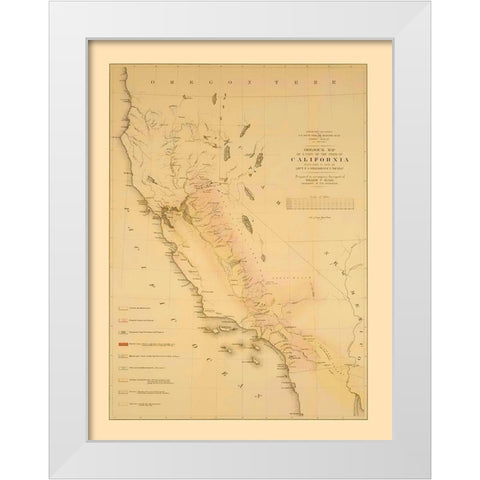 California Railroad Survey - War Dept 1855 White Modern Wood Framed Art Print by War Dept