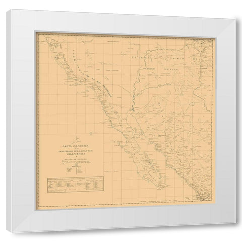 California, Part of New Mexico - Narvaes 1823 White Modern Wood Framed Art Print by Narvaes