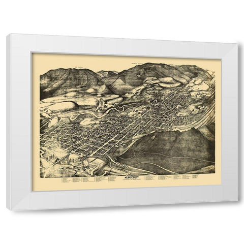 Aspen Colorado - Pitkin 1893 White Modern Wood Framed Art Print by Pitkin