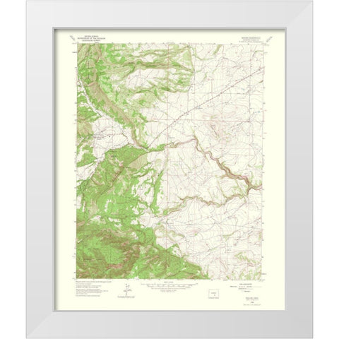 Beulah Colorado Quad - USGS 1966 White Modern Wood Framed Art Print by USGS