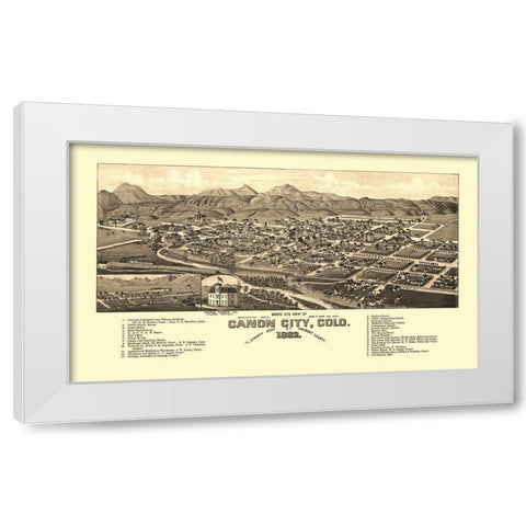 Canon City Colorado - Stoner 1882 White Modern Wood Framed Art Print by Stoner