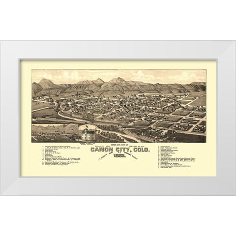Canon City Colorado - Stoner 1882 White Modern Wood Framed Art Print by Stoner