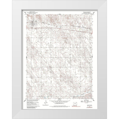 Eckley Colorado Quad - USGS 1961 White Modern Wood Framed Art Print by USGS