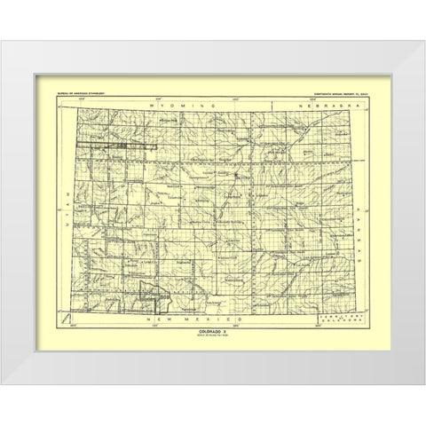 Colorado - Hoen 1896 White Modern Wood Framed Art Print by Hoen