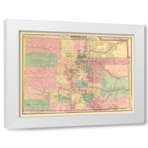 Colorado - Colton 1878  White Modern Wood Framed Art Print by Colton