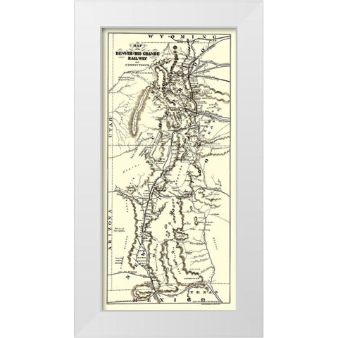 Denver and Rio Grande Railroad 1873 White Modern Wood Framed Art Print by Am Photo Litho