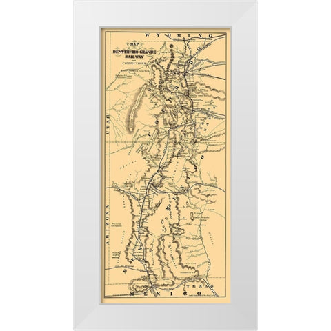 Denver and Rio Grande Railway - Mota 1873 White Modern Wood Framed Art Print by Mota