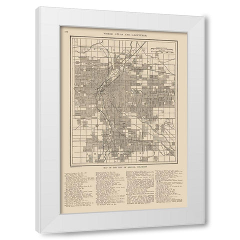 Denver  Colorado - Reynold 1921 White Modern Wood Framed Art Print by Reynold