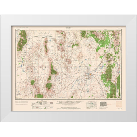 Delta Colorado Quad - USGS 1962 White Modern Wood Framed Art Print by USGS