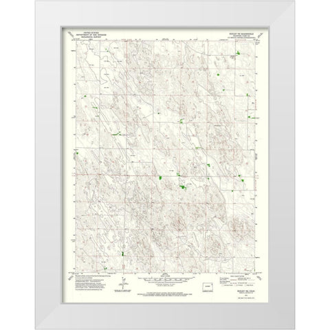 Eckley NE Colorado Quad - USGS 1971 White Modern Wood Framed Art Print by USGS