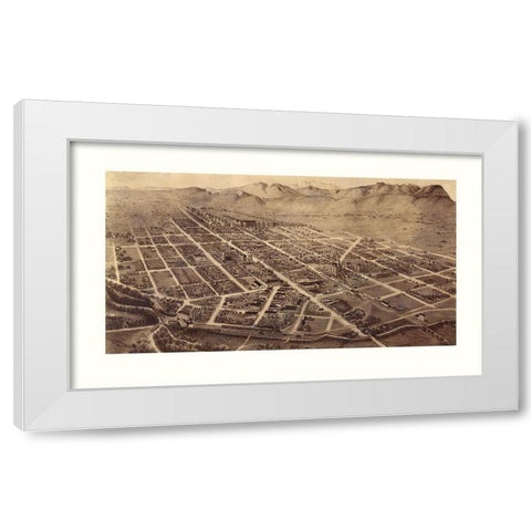 Fort Collins Colorado - Houghton 1899  White Modern Wood Framed Art Print by Houghton
